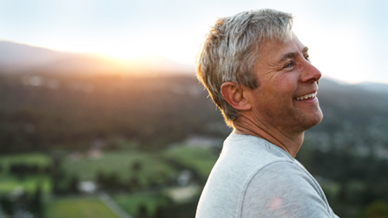 Man with sunset